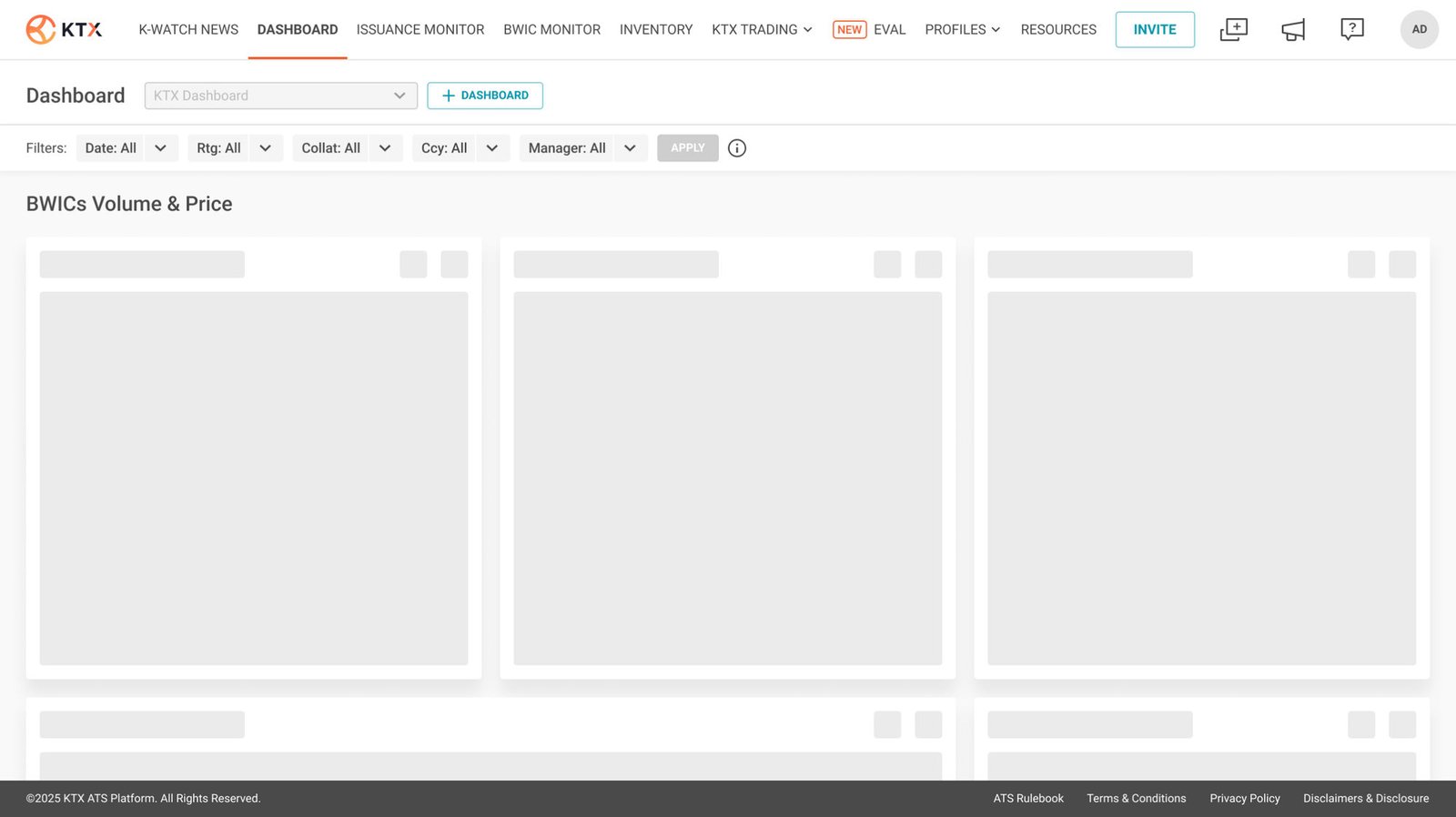 Dashboard loading skeleton state