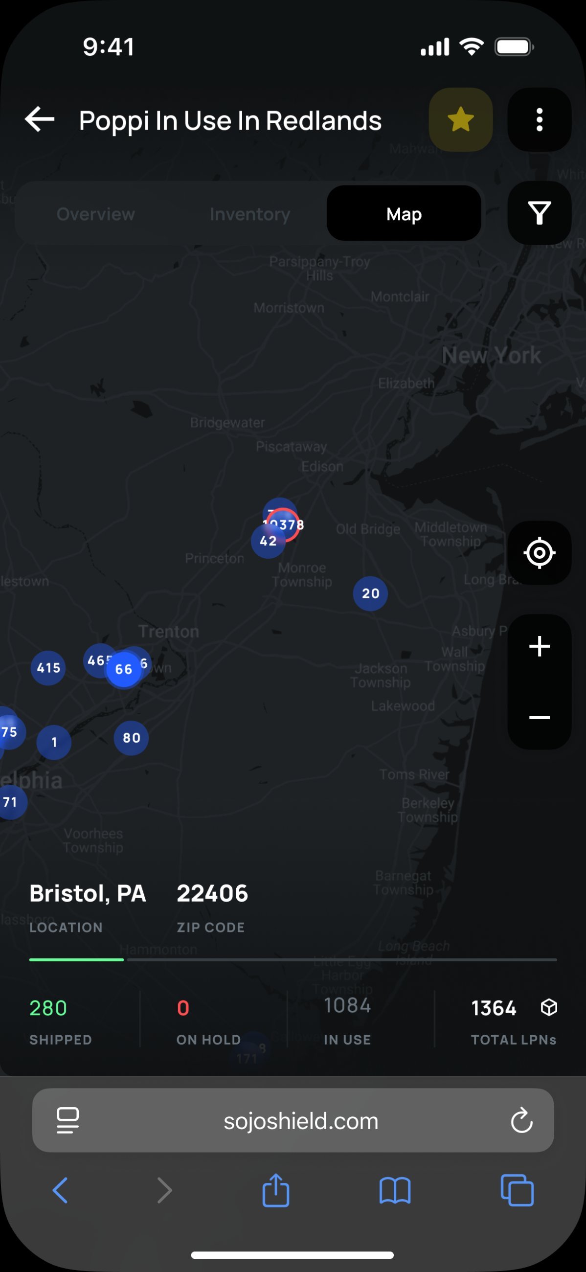 Mobile map view